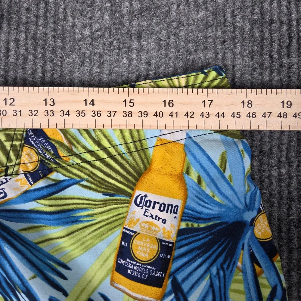 Corona Extra Mens Tropical Palm Beer Bottle Board Shorts Blue Green‎ Size 36